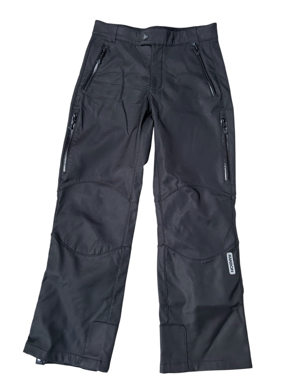 Vintage Y2K Karbon Fleece Lined Softshell Bootcut Ski Snow Pants Black Size 8